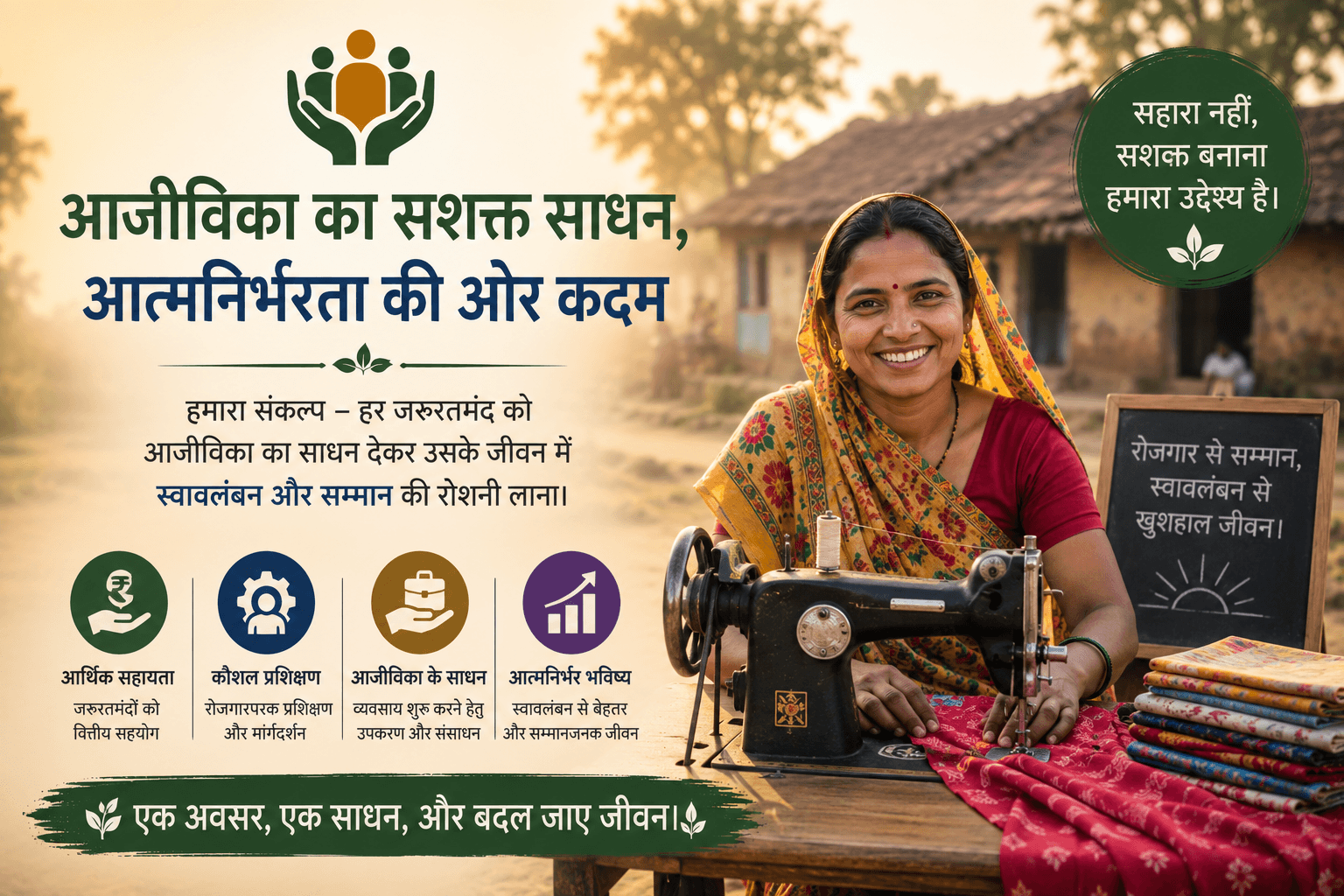 गरीब परिवारों को स्वरोजगार एवं आजीविका के अवसर प्रदान करने के लिए दान करें